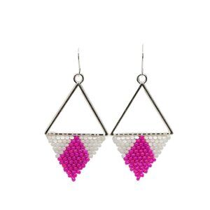Pink Triangle Drop Earrings